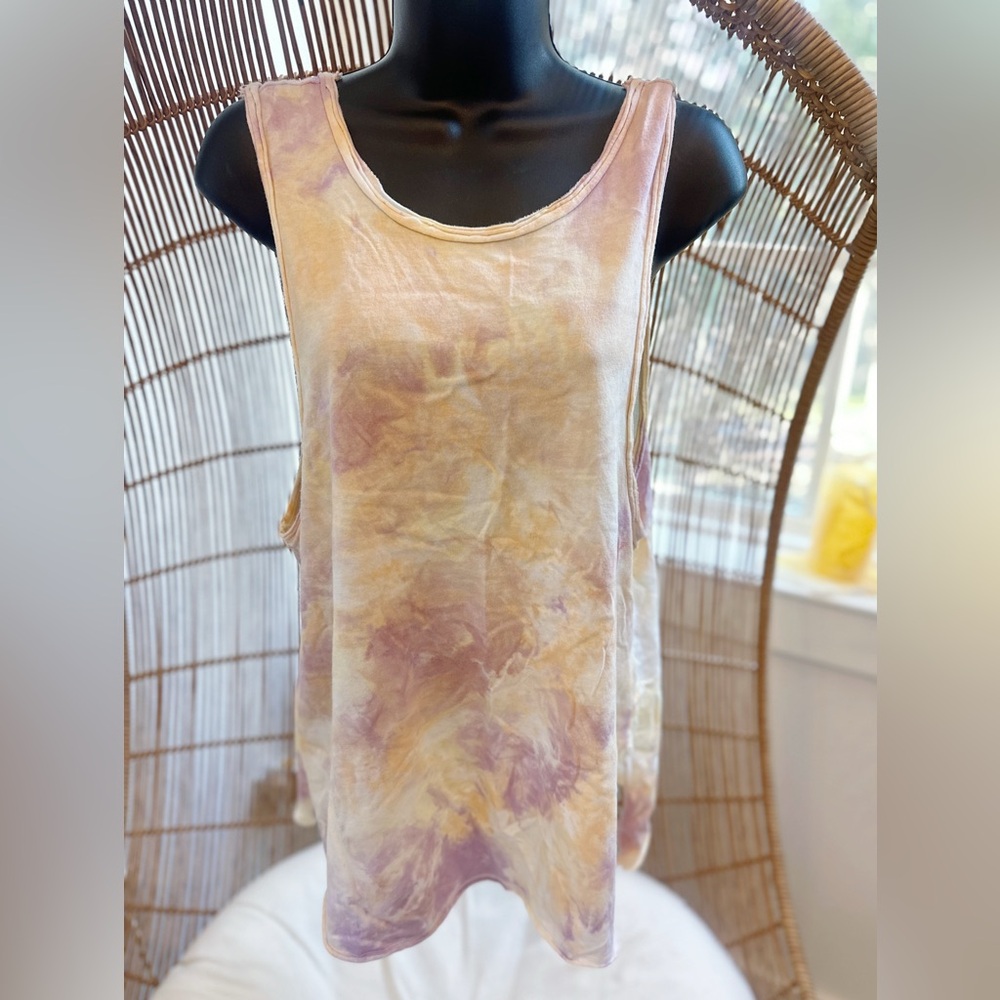 Urban Outfitters Women Size Small Pastel Tie Dye Tomorrow V-Back Muscle Tank Top